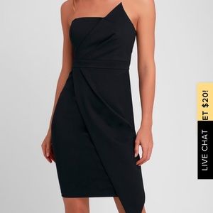 Medium Black Strapless Bodycon Dress